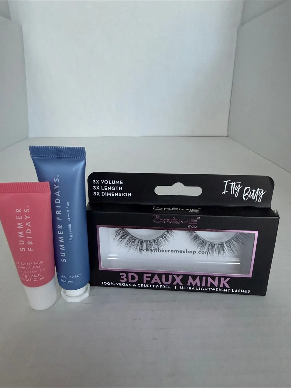 Summer Fridays Skincare Duo The Crème Shop 3D Faux Mink Lashes NEW